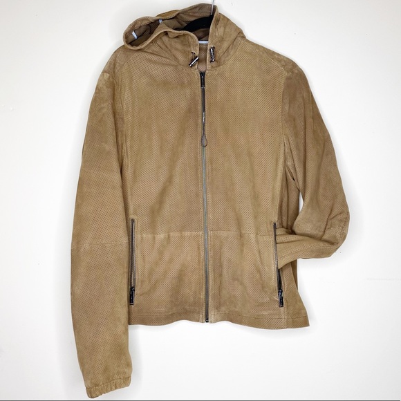 {Michael Kors} men’s 100% suede perforated jacket